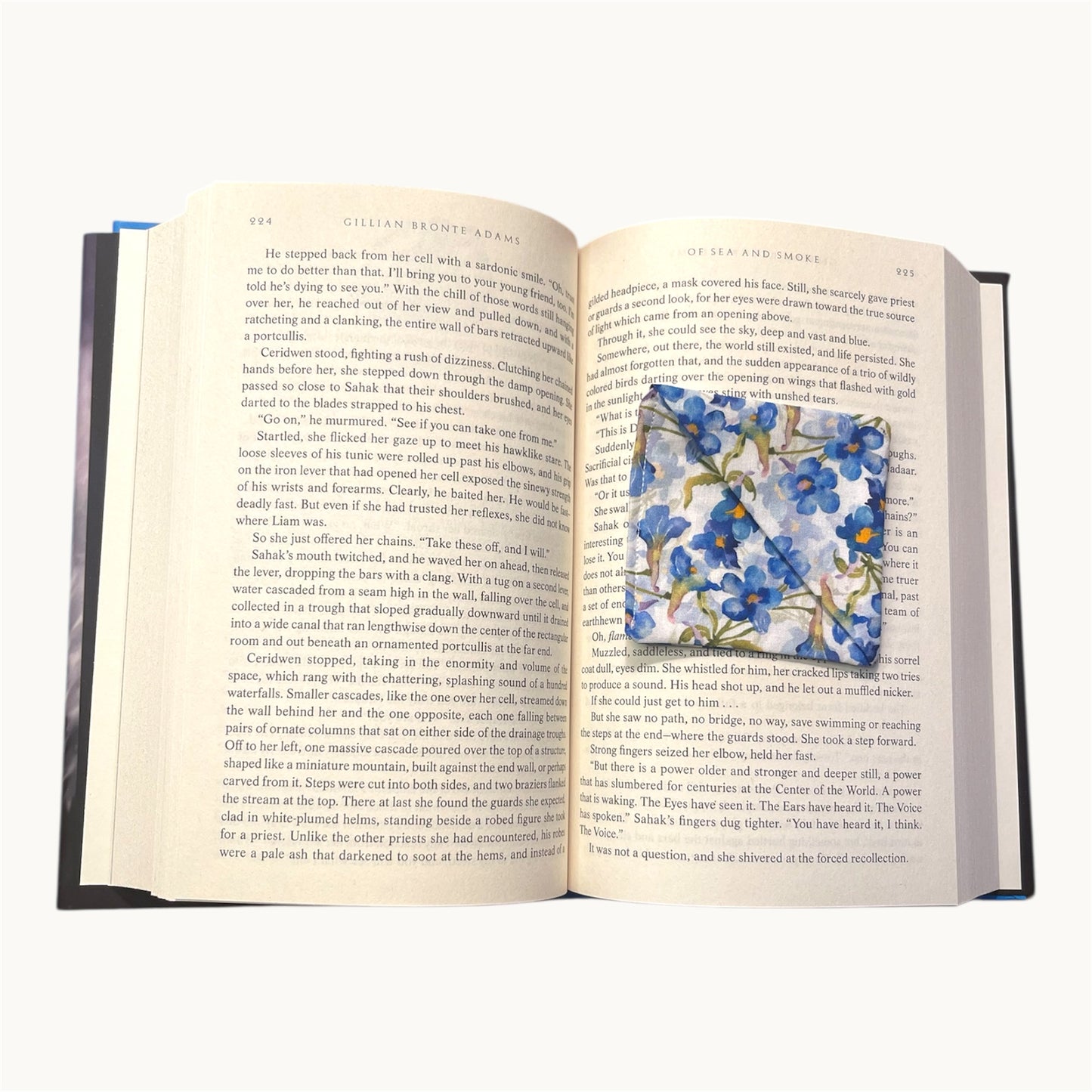 Spring Blue Fabric Corner Bookmark