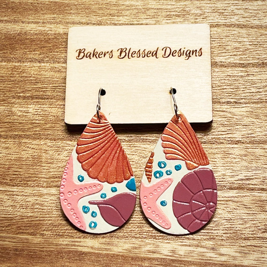 Large Beach Teardrop Earrings
