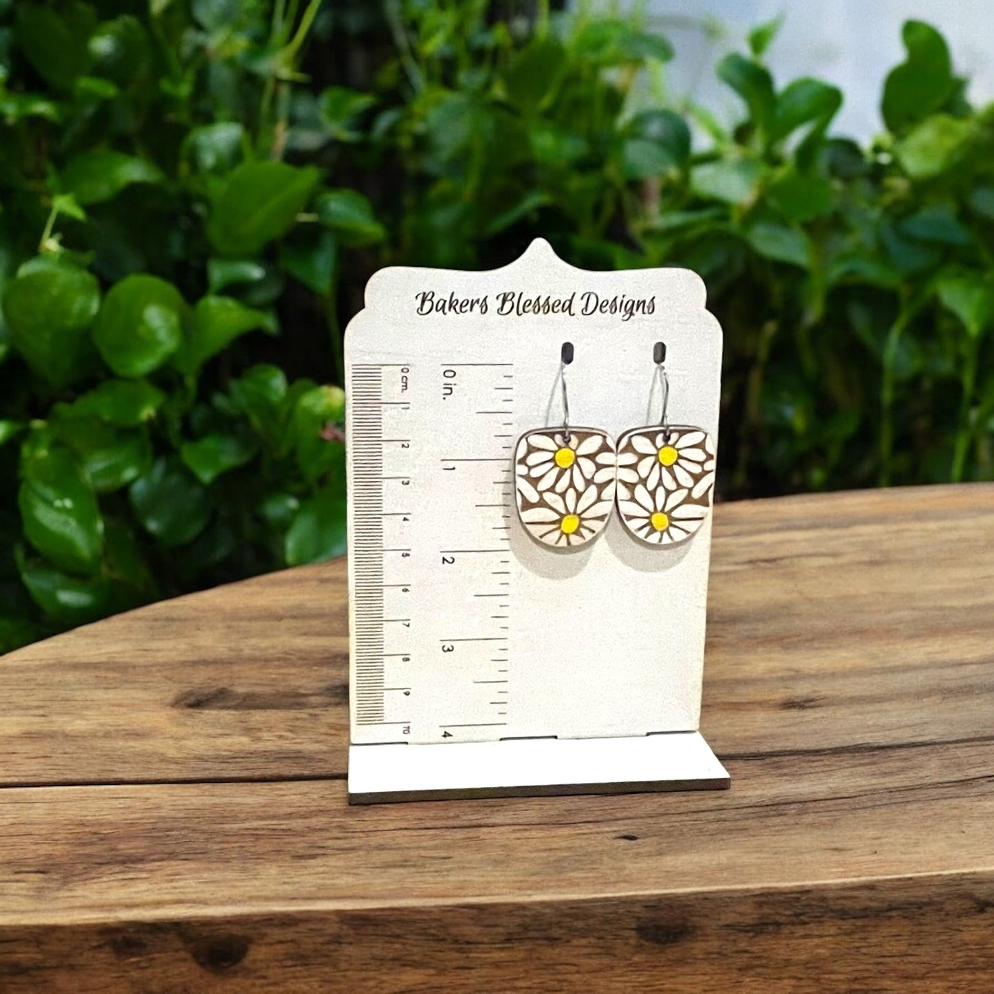 Bright Floral Wooden Earrings