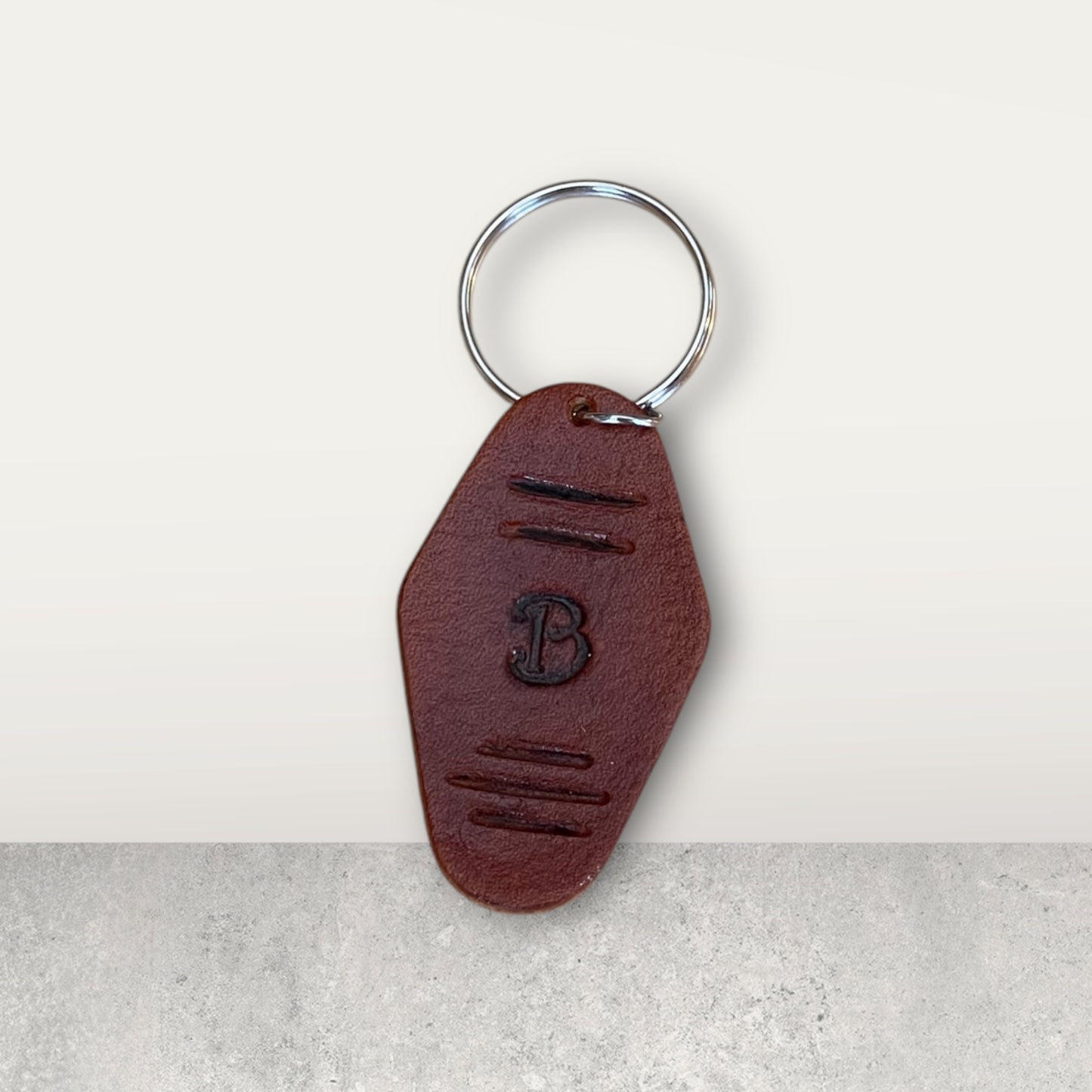 Customized Initial Leather Keychain