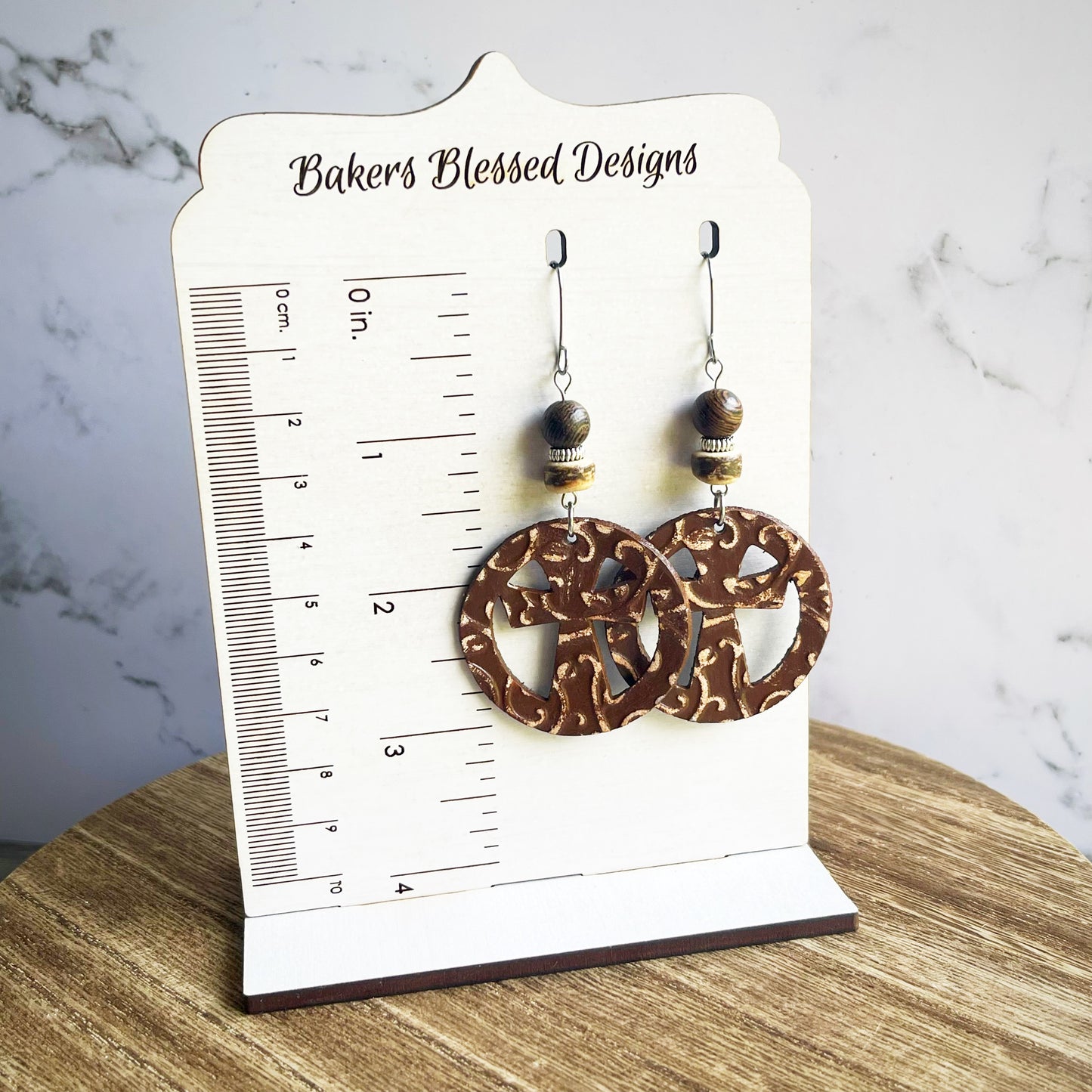 Beaded Cross Earrings