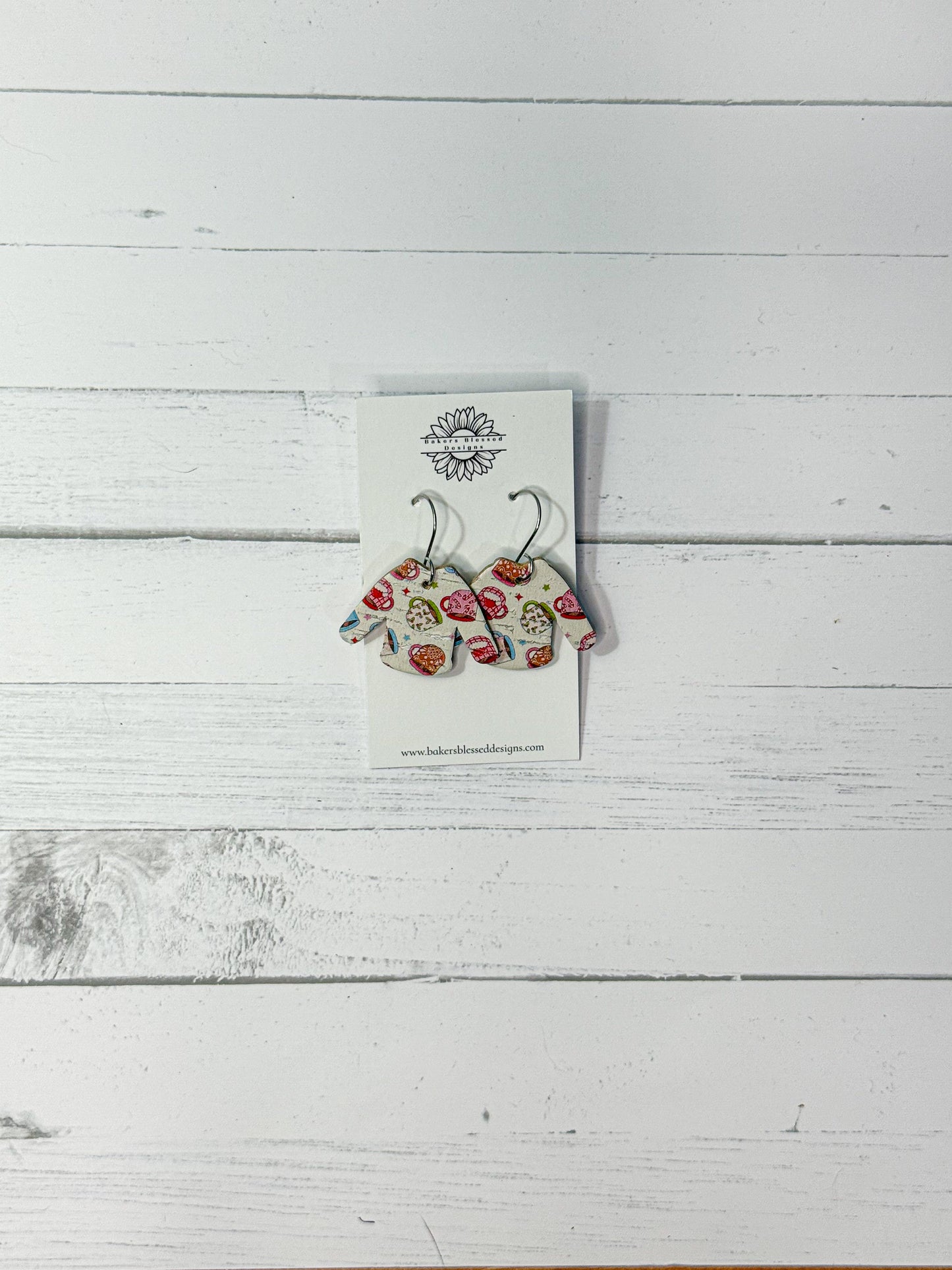 Ugly Christmas Sweater Mug Earrings