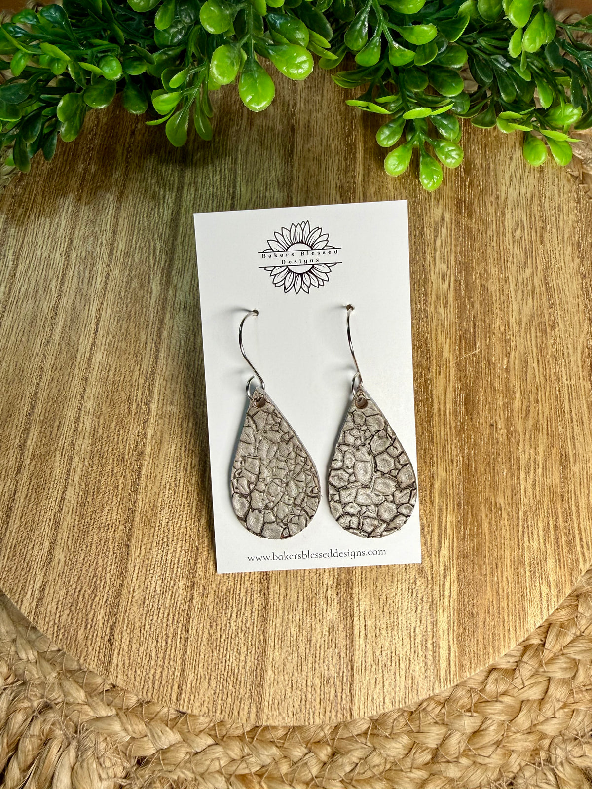 Stoney Leather Earrings