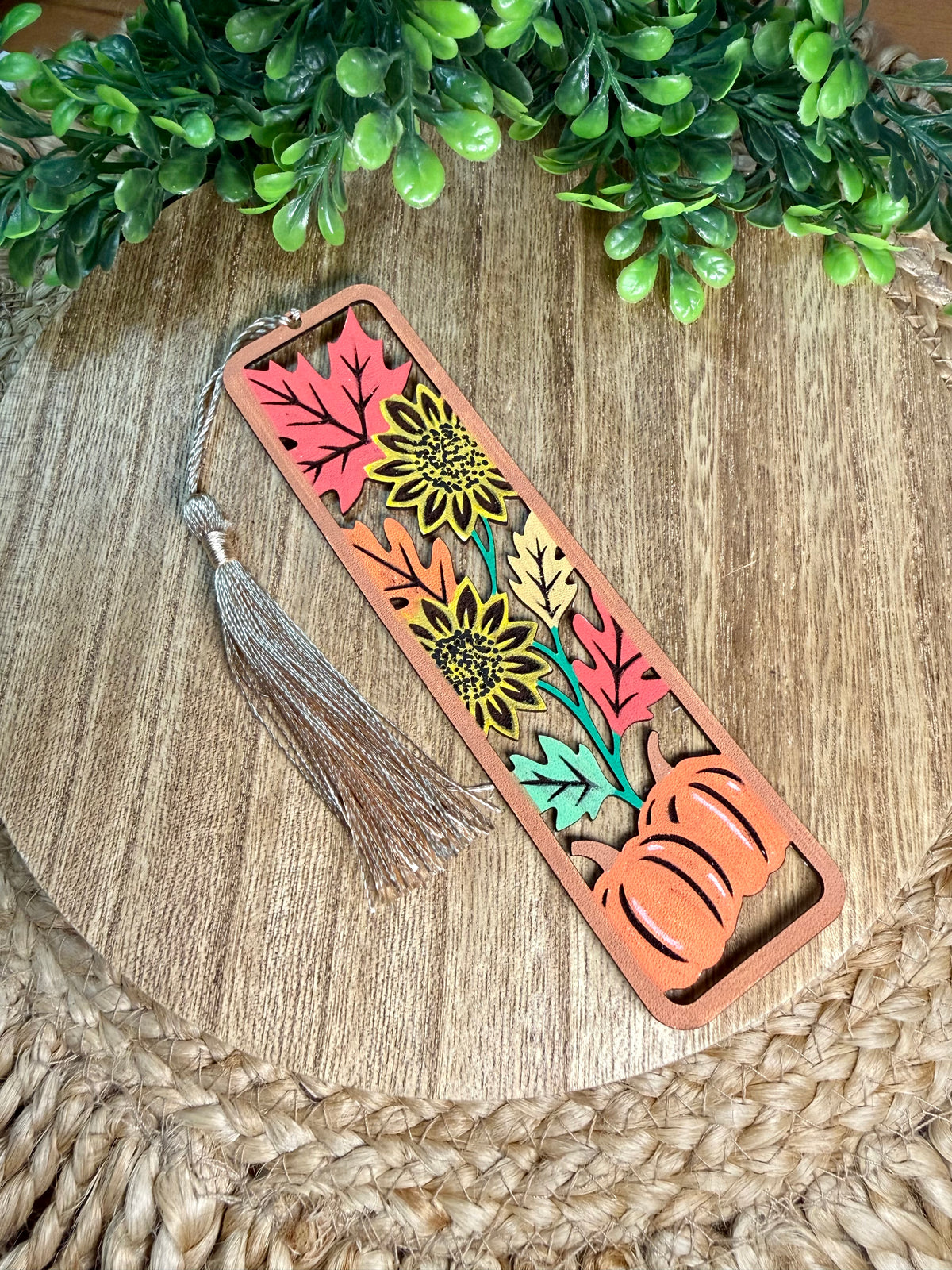 Fall Leather Bookmark