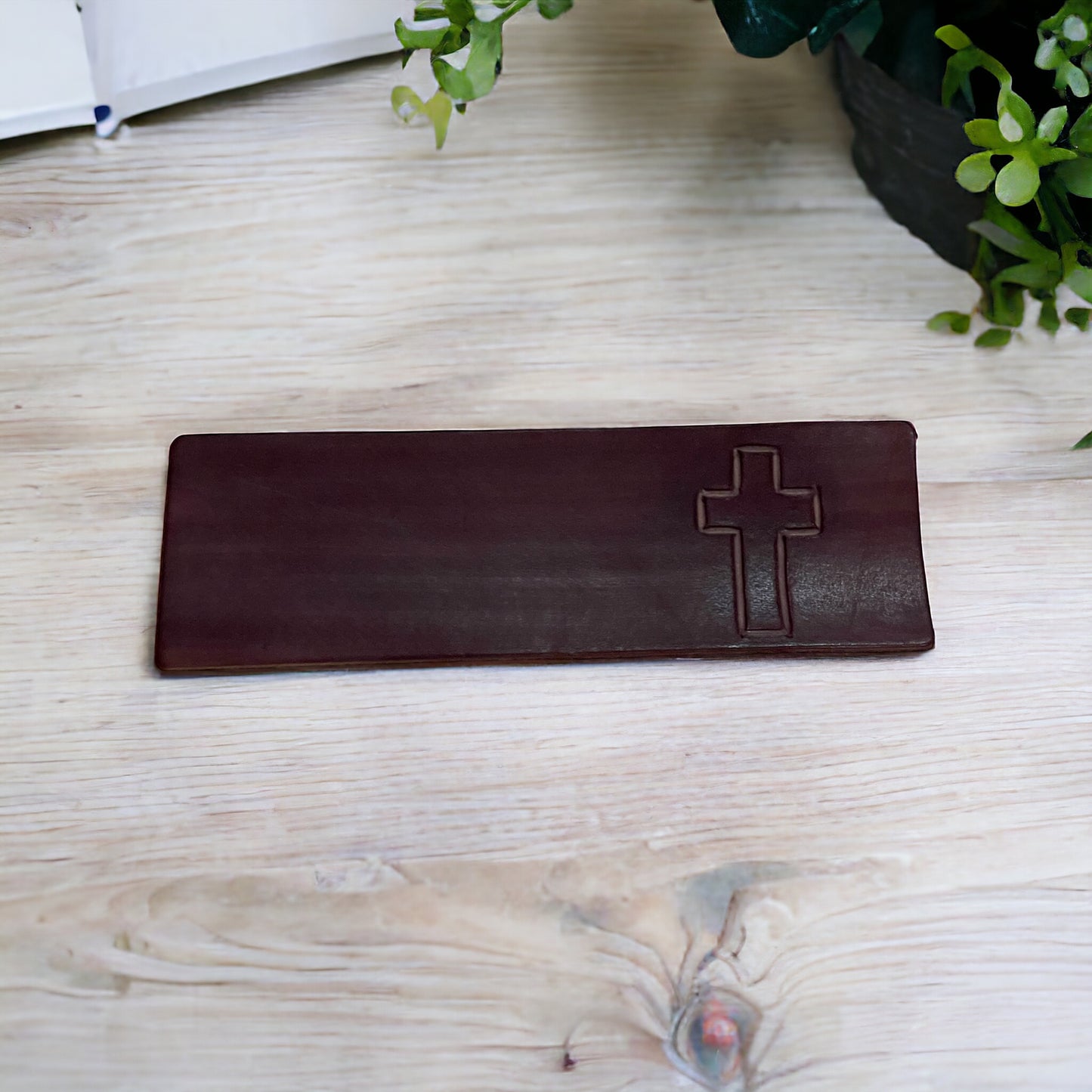 Cross Leather Bookmark