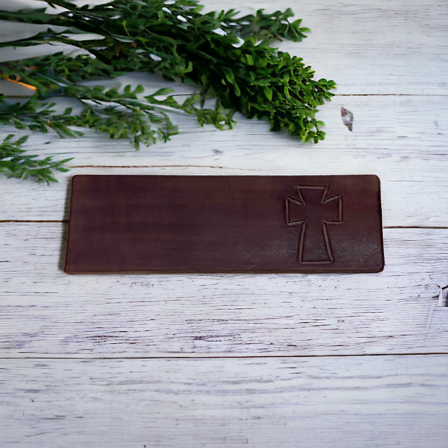 Fancy Cross Leather Bookmark