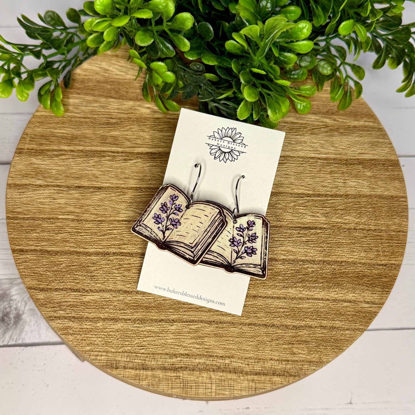 Open Book Leather Earrings - 3 Sizes!