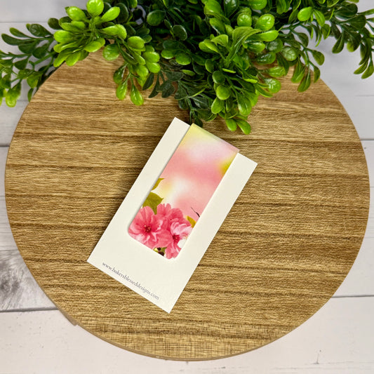 Pink Floral Magnetic Bookmark