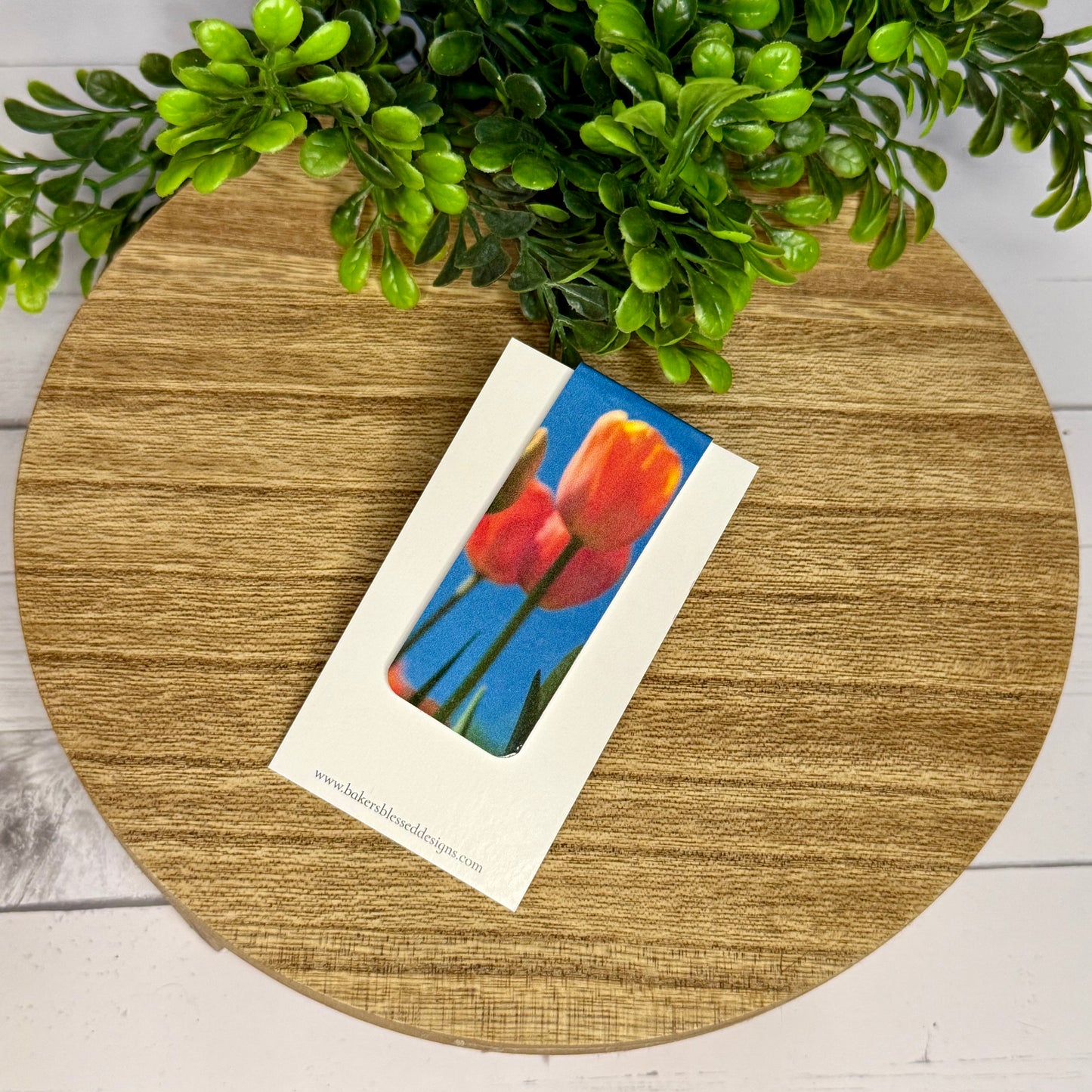 Bright Tulips Magnetic Bookmark