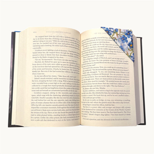 Spring Blue Fabric Corner Bookmark