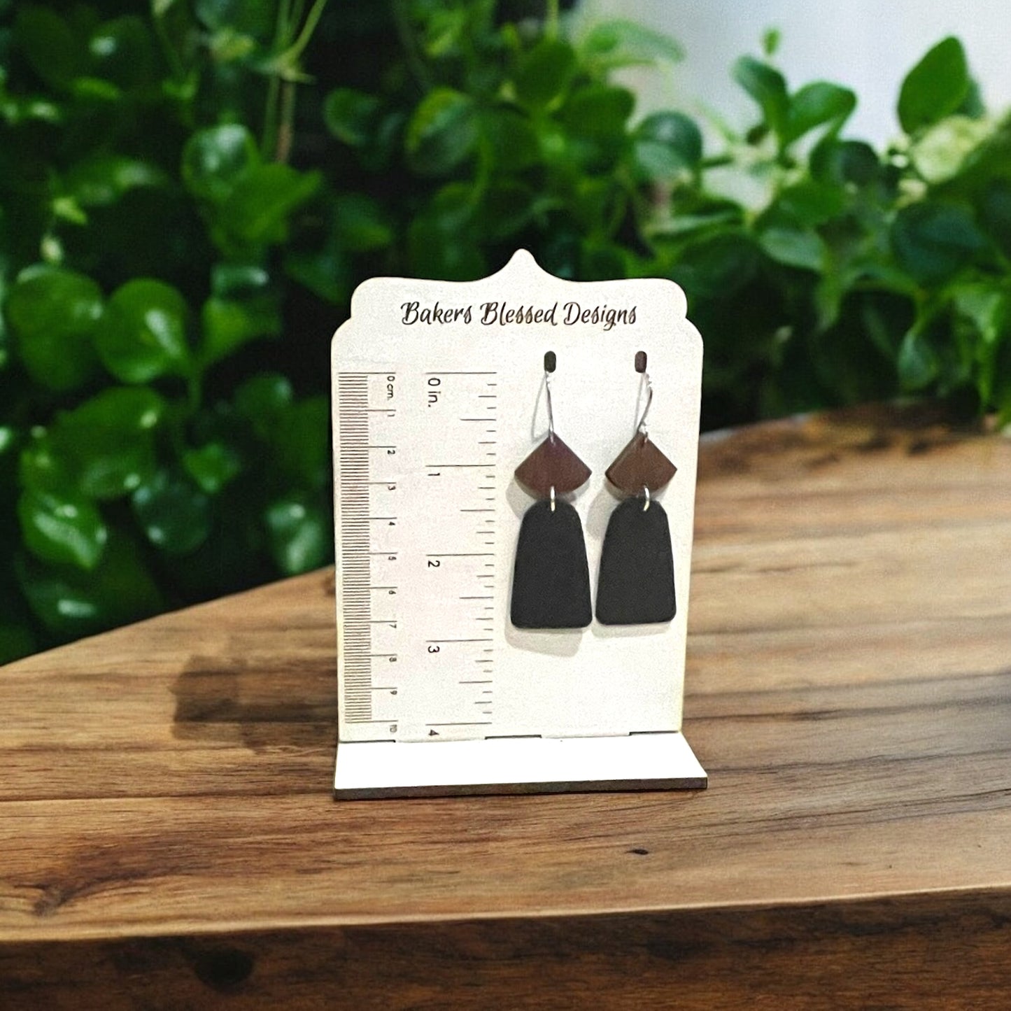 Simple Black Leather Earrings