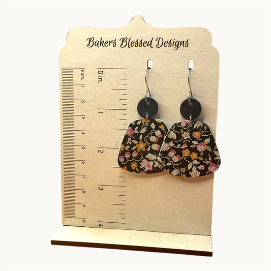 Black Floral Earrings