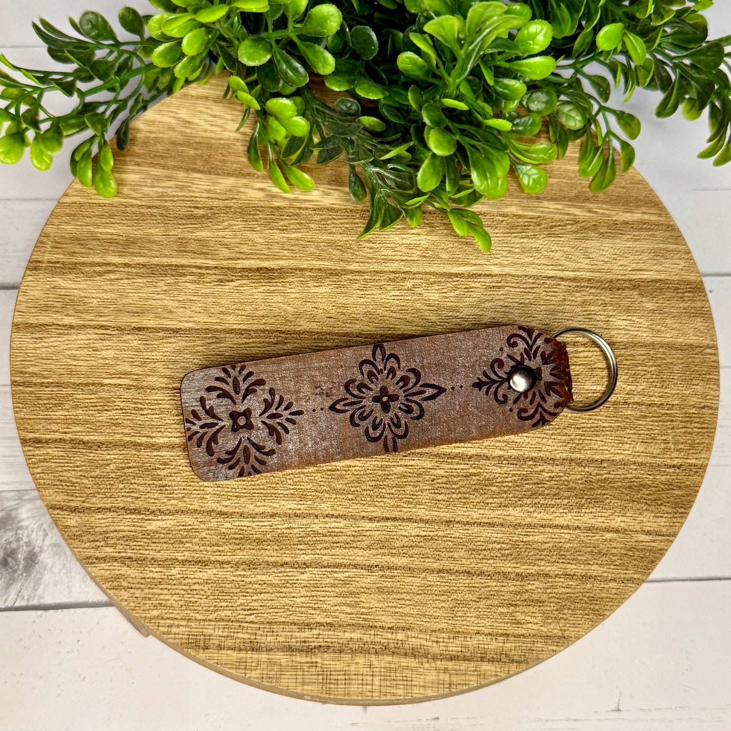 Designed Leather Keychain