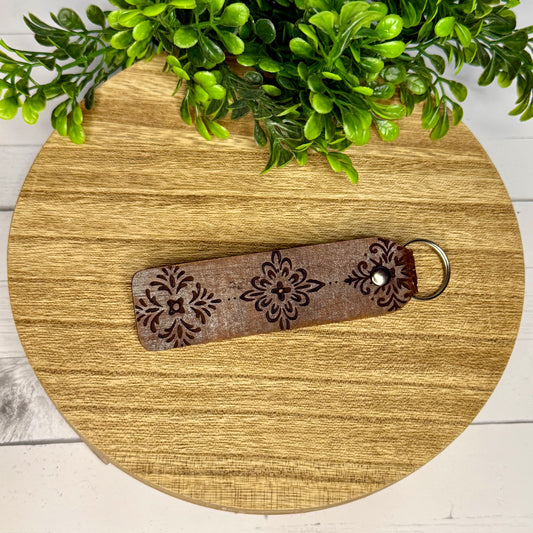Designed Leather Keychain