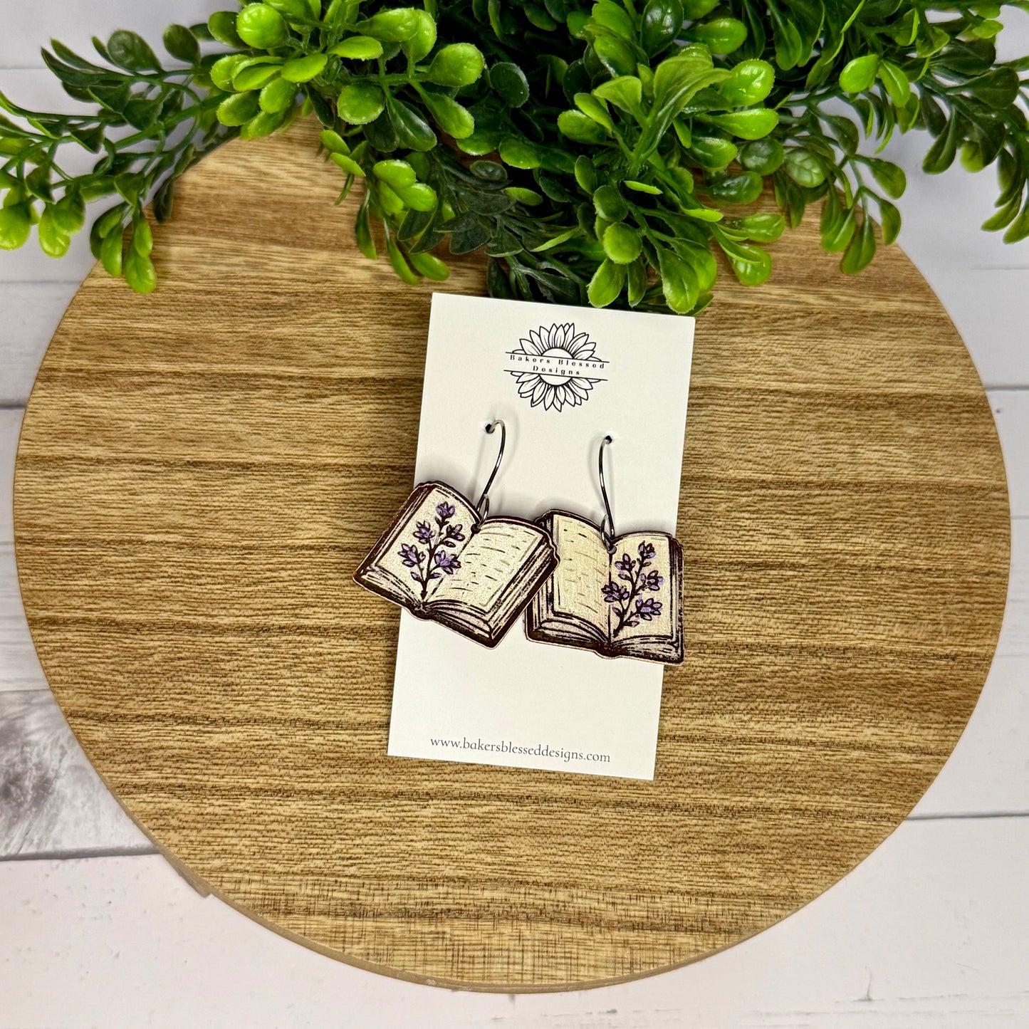 Open Book Leather Earrings - 3 Sizes!