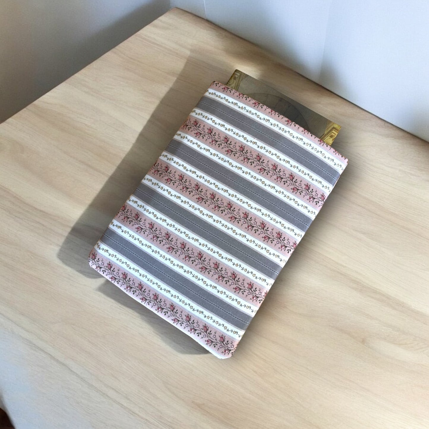 Soft Floral Striped Book Sleeve