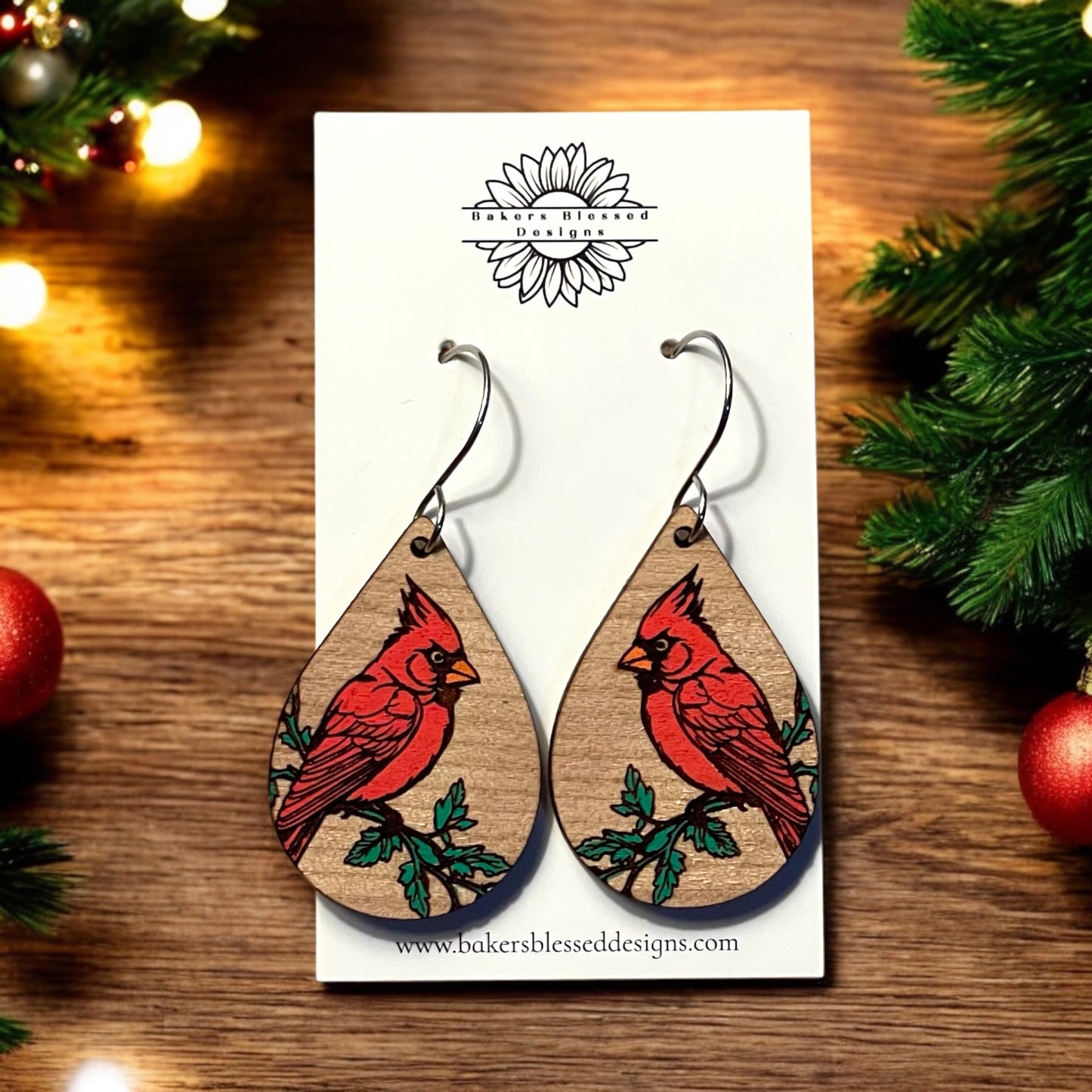 Cardinal Earrings