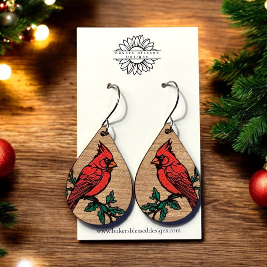 Cardinal Earrings