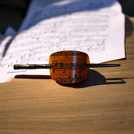 Music Note Leather Hair Slide