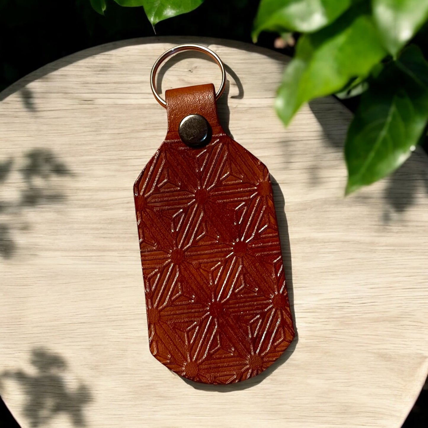 Fancy Tooled Leather Keychain 3