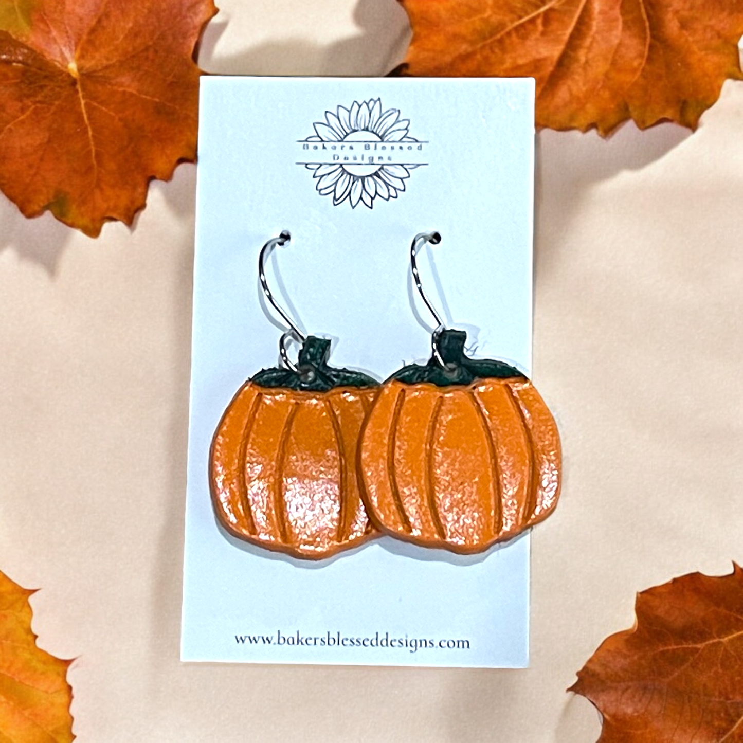 Pumpkin Leather Earrings