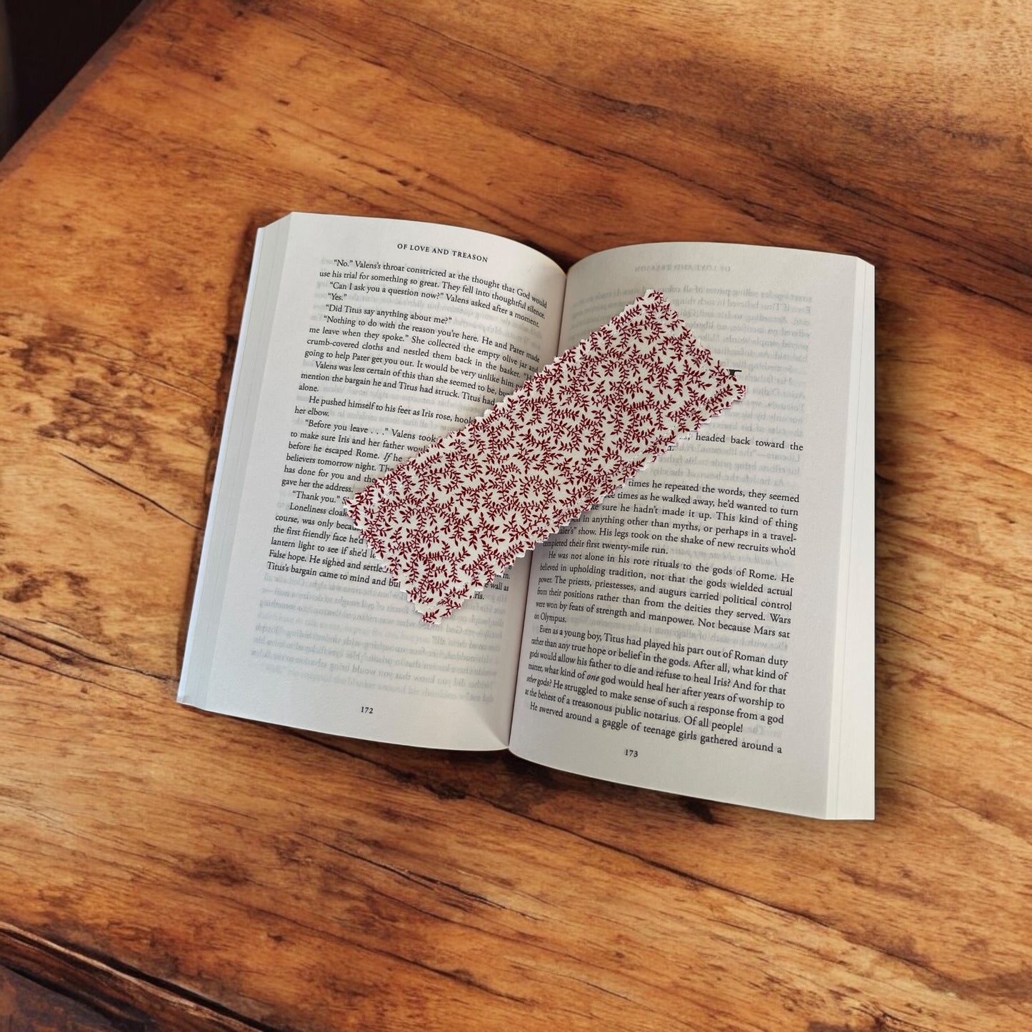 Red Vine Fabric Bookmark