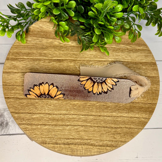 Sunflower Leather Bookmark