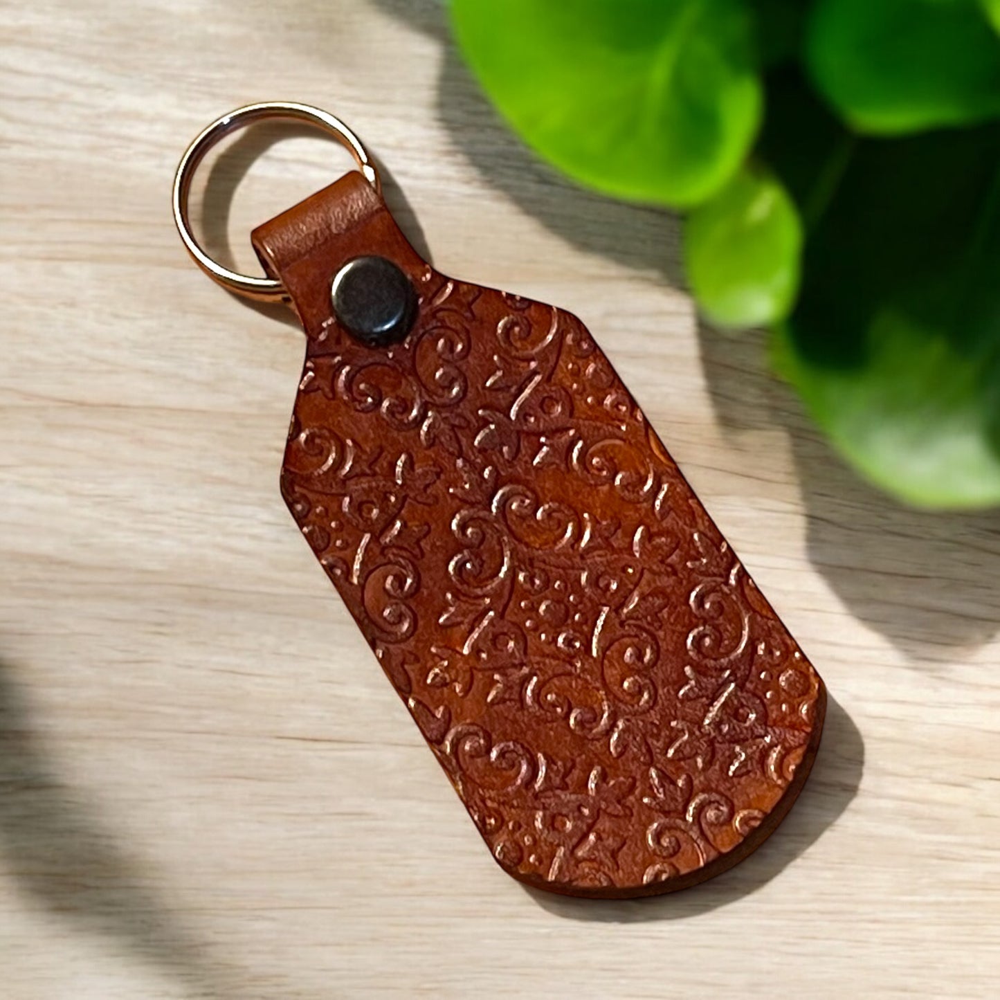 Fancy Tooled Leather Keychain 2