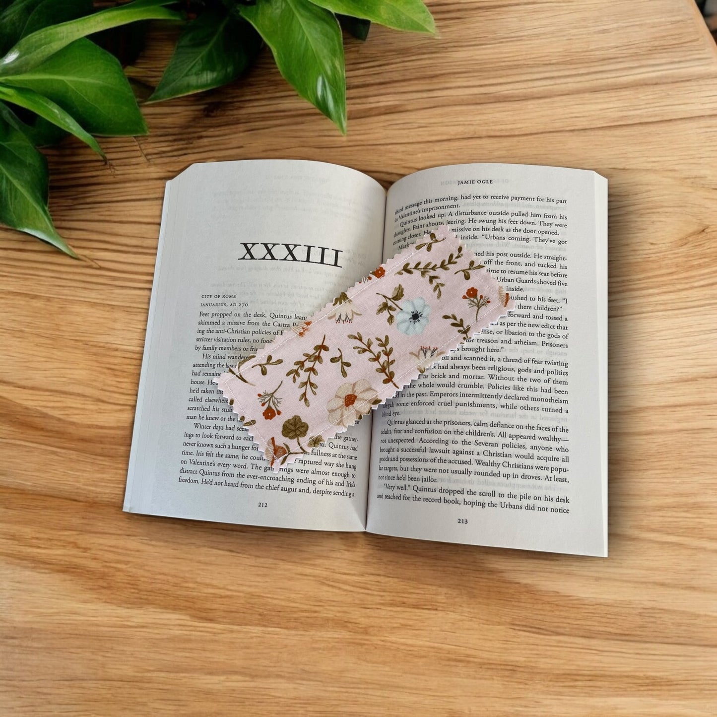 Floral Fabric Bookmark