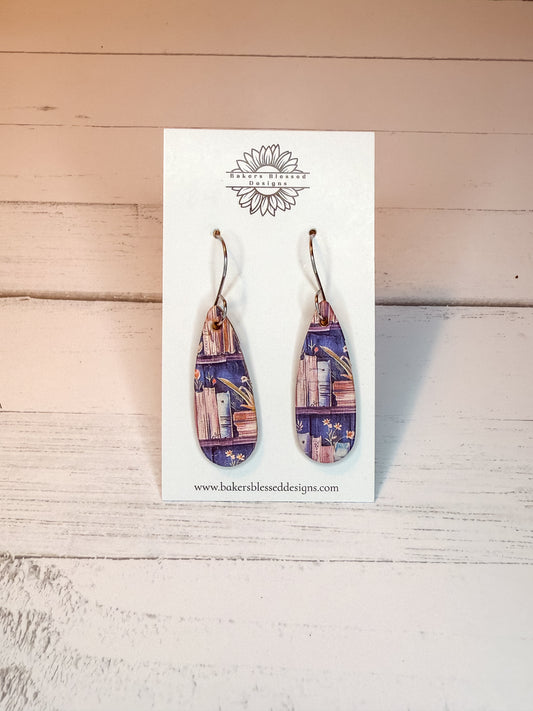 Bookshelf Drop Earrings – Handmade Lightweight Jewelry for Readers & Book Lovers