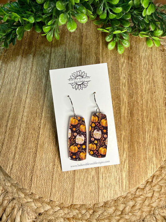 Fall Pumpkin Acrylic Earrings