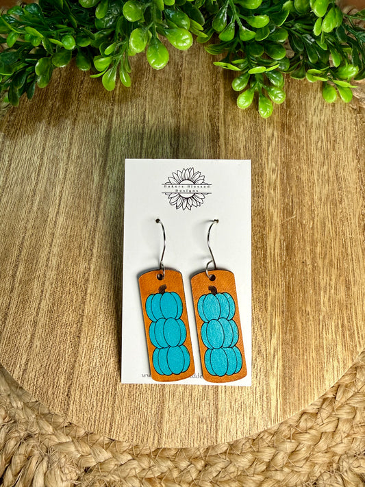 Pumpkin Stack Leather Earrings