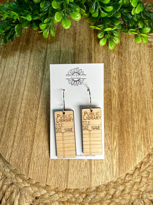 Library Wooden Earrings