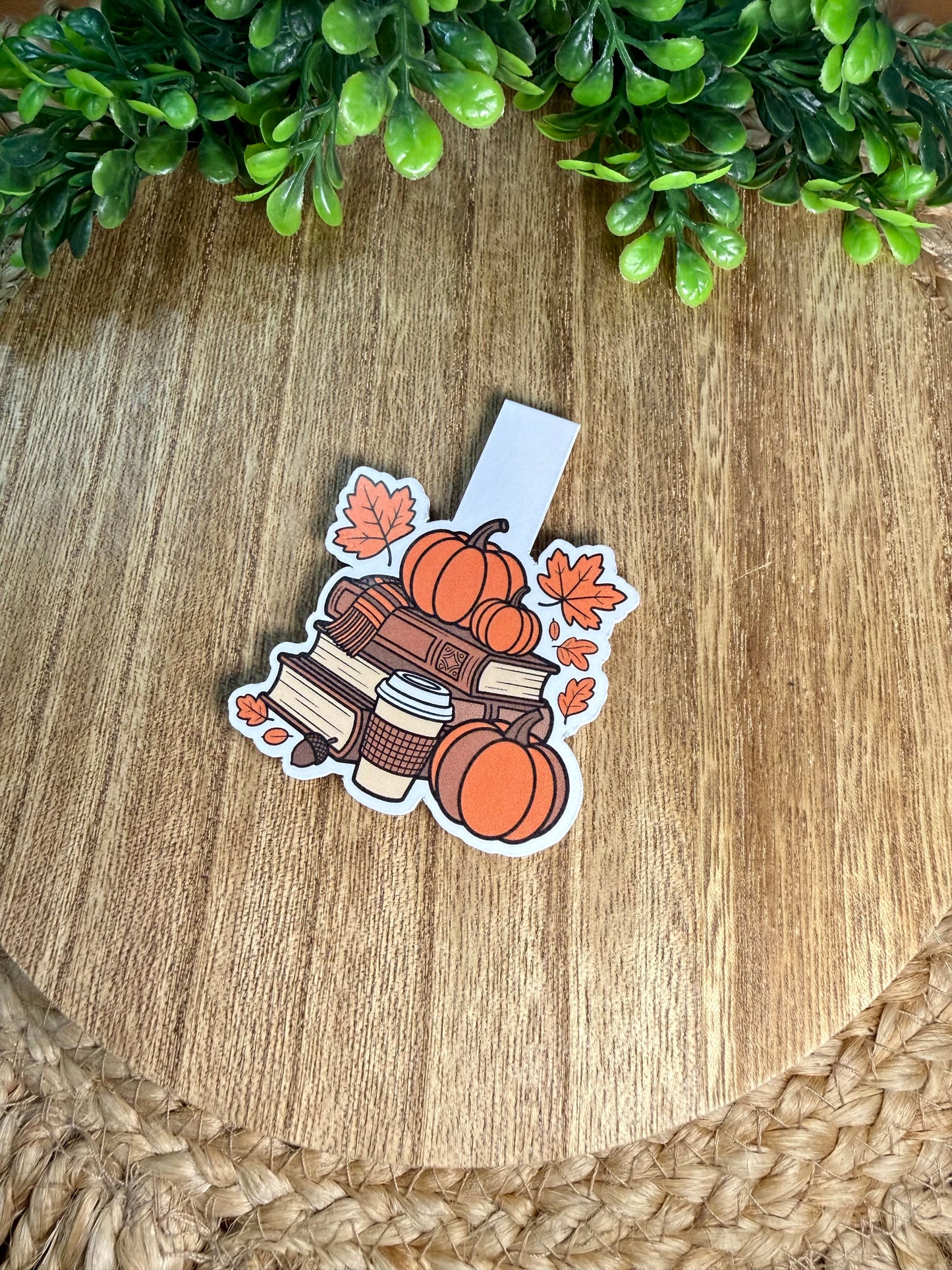 Fall Bookstack Magnetic Bookmark