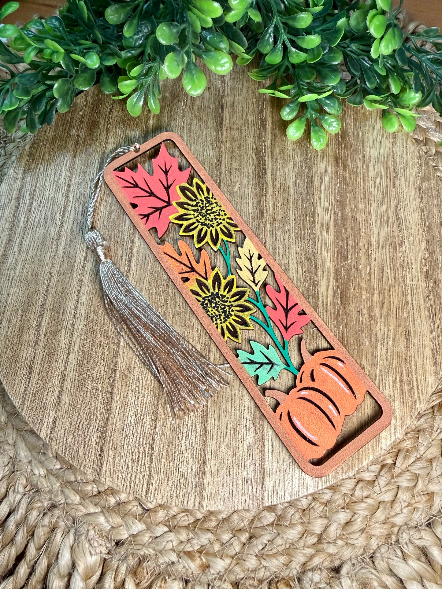 Fall Leather Bookmark