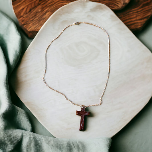 Cross Leather Necklace