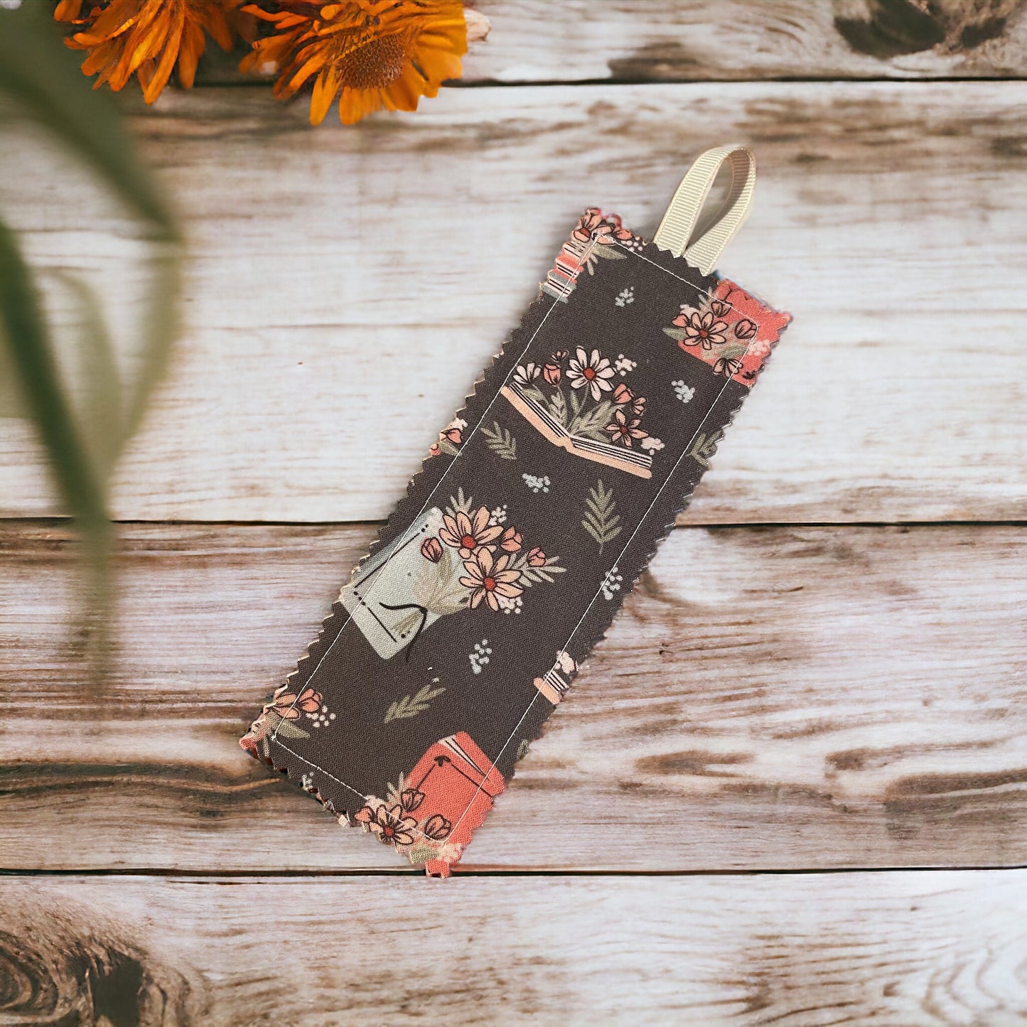Flowers and Books Bookmark